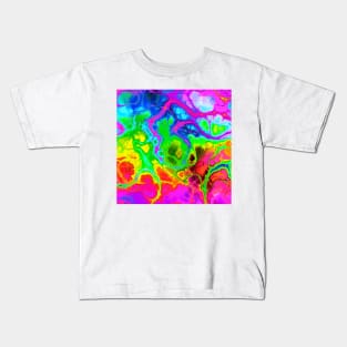 Pink Abstract Fluid Marble Art Kids T-Shirt